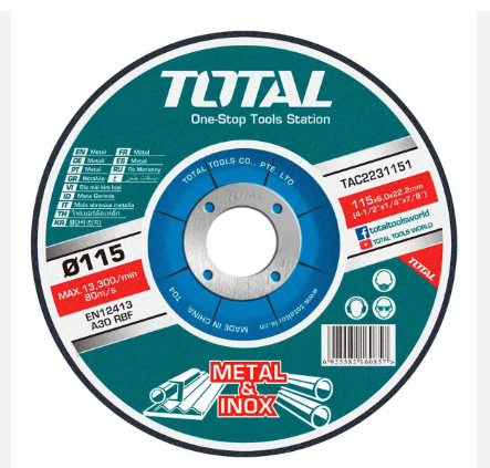 Disco Abrasivo Desbaste Metal 7x6mm 618863  Total