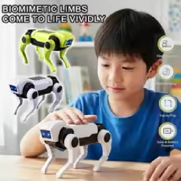 Juguete Mecánico de Robot Perro RC para Armar, Modelo Educativo de Ciencia, Juguetes Eléctricos para Niños, Regalos