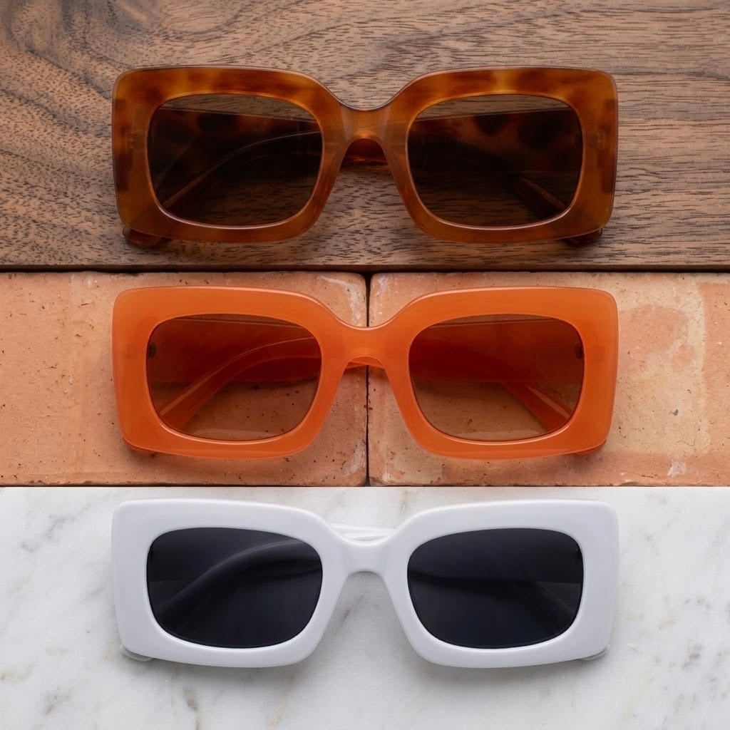 Gafas De Sol Cuadradas Retro Montura PC Protección