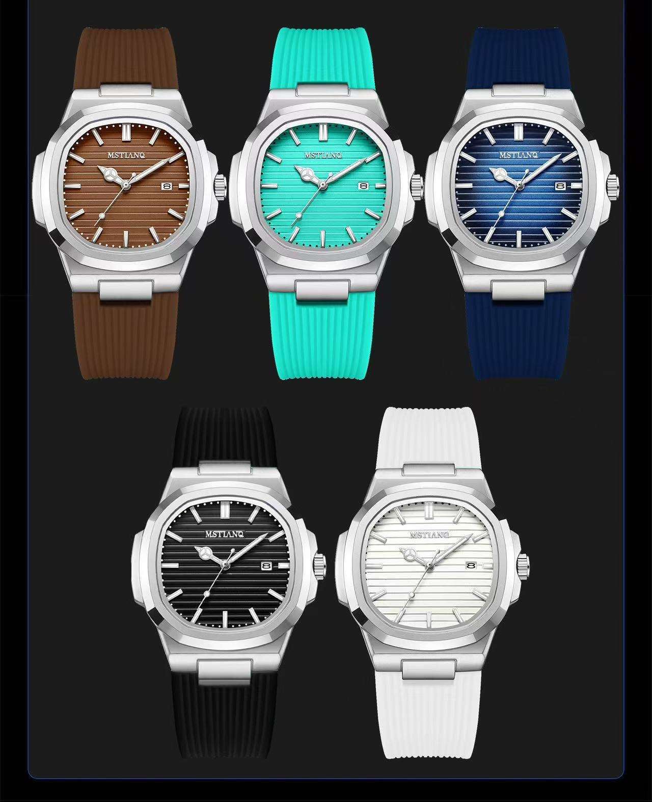 Reloj de cuarzo para hombre con carcasa de aleación y correa de silicona