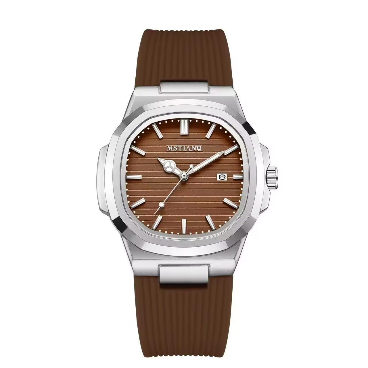 Reloj de cuarzo para hombre con carcasa de aleación y correa de silicona
