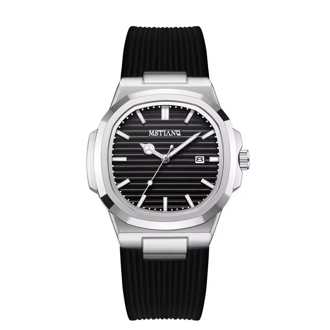 Reloj de cuarzo para hombre con carcasa de aleación y correa de silicona