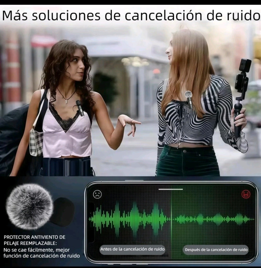 Micrófono inalámbrico Lavalier compacto y profesional