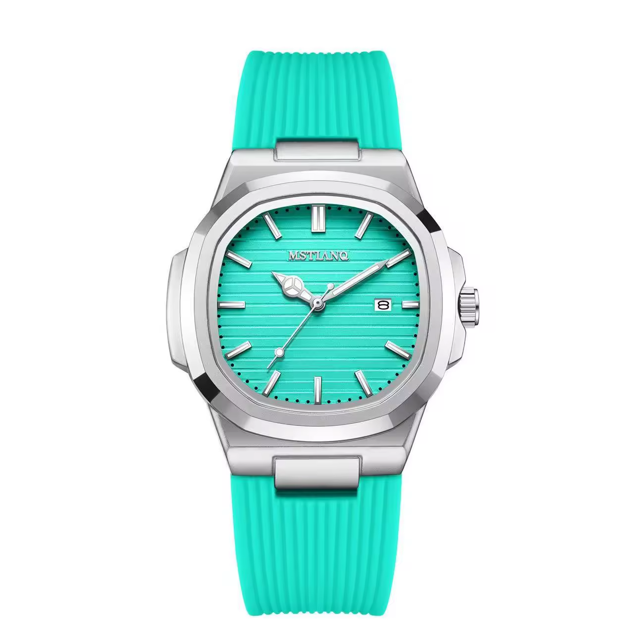 Reloj de cuarzo para hombre con carcasa de aleación y correa de silicona
