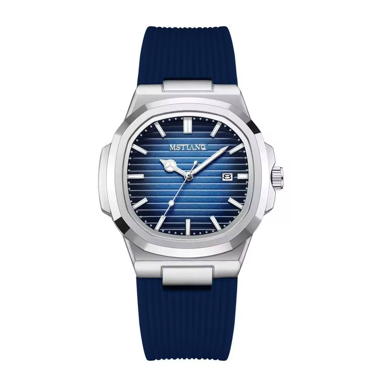 Reloj de cuarzo para hombre con carcasa de aleación y correa de silicona