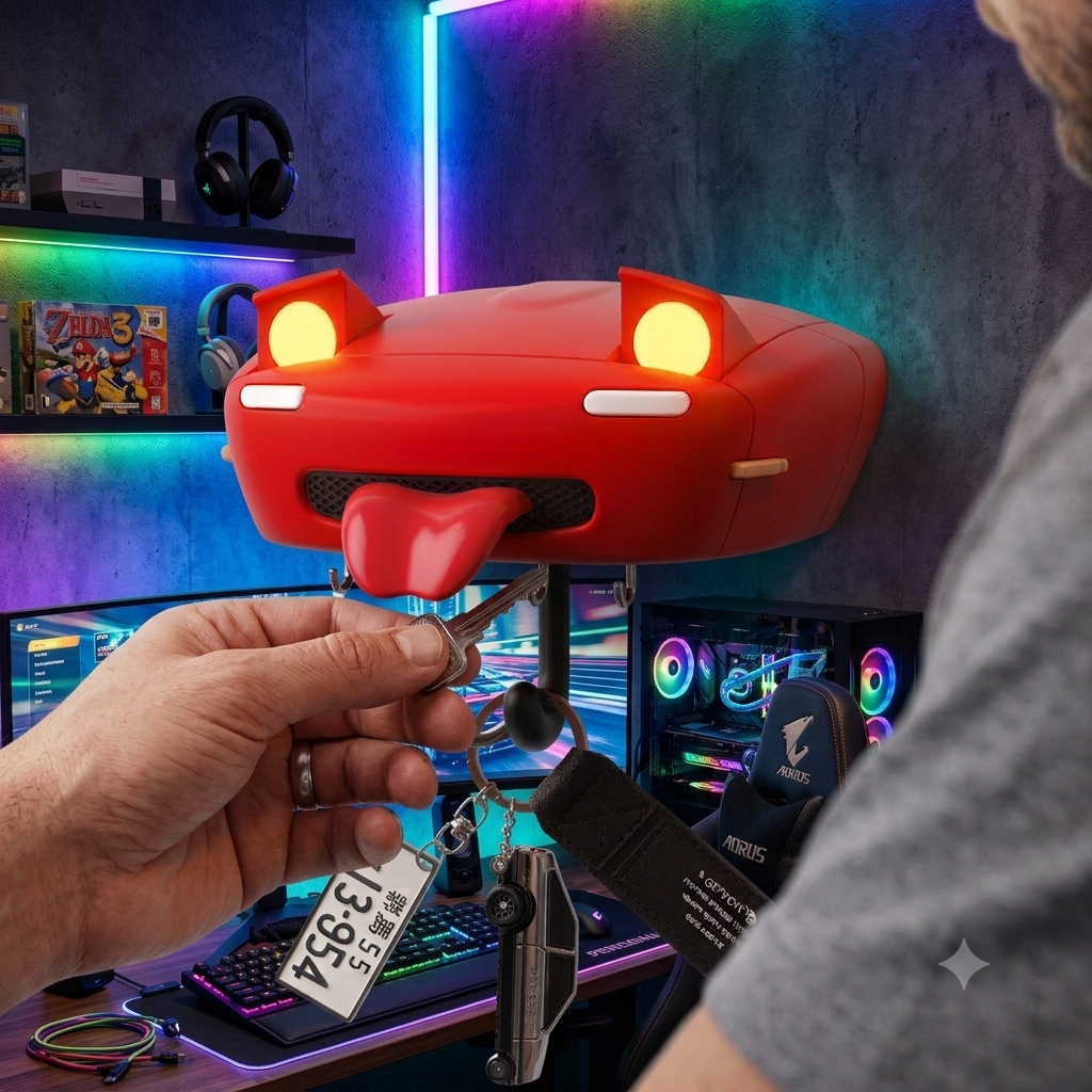 Llavero de coche con diseño de coche lindo  rojo