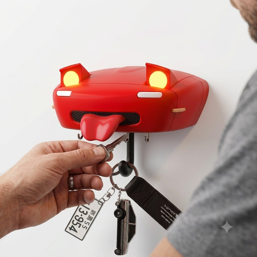 Llavero de coche con diseño de coche lindo  rojo